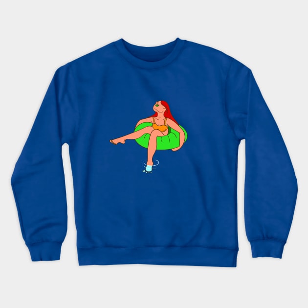 Pool Girl Crewneck Sweatshirt by Maria_Miguel_Cardeiro